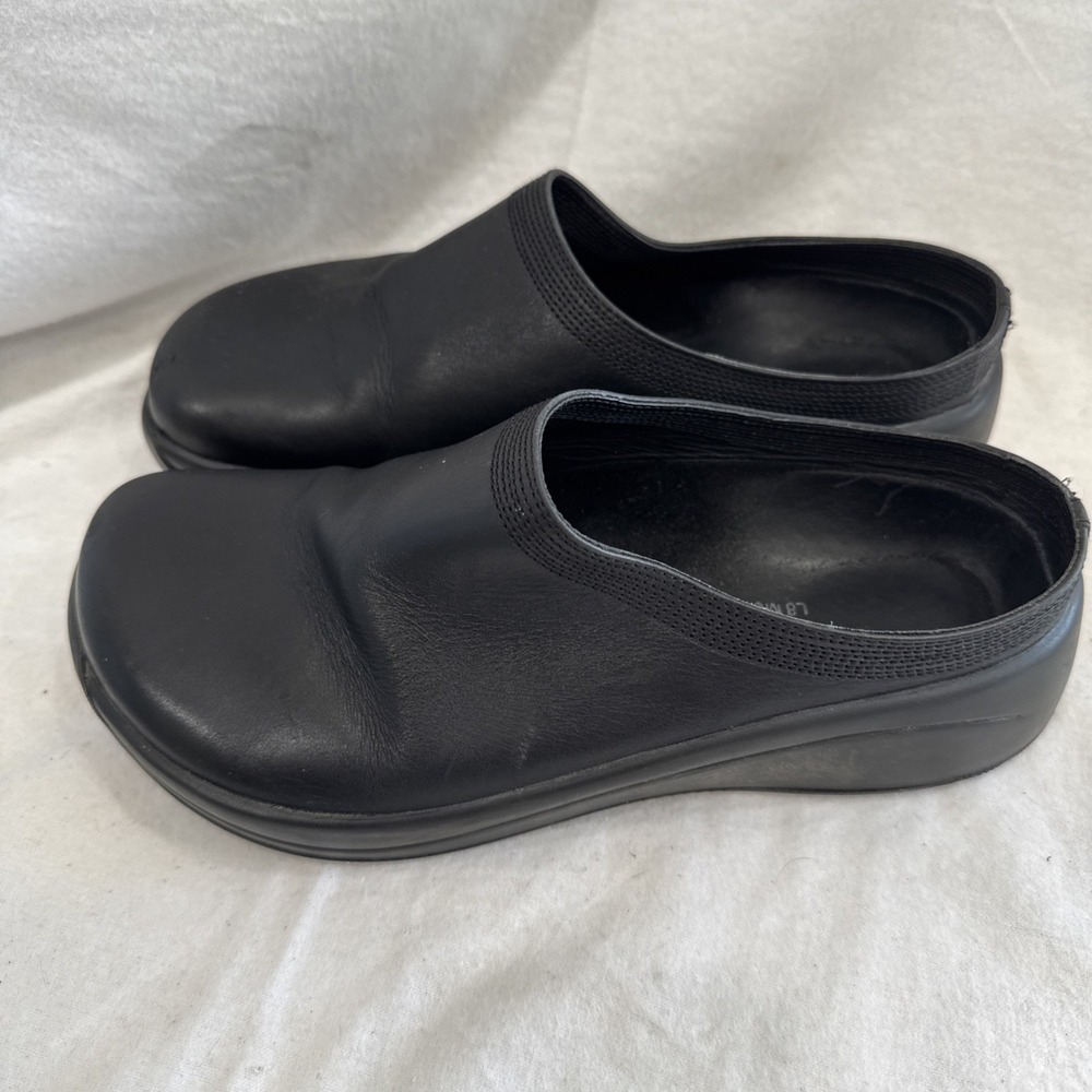 Tatami Birkenstock Black Leather Clogs Womens 8 EU 39 Comfort Shoes Mules Slide